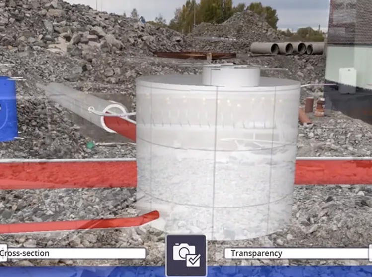 완공 형태의 모델데이터를 통해 산출된 시설물의 모습